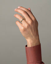 Gold 4mm Etched Lines Band on male model.
