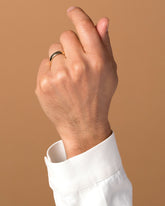 Gold 4mm Half Round Band on male model.