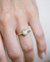 Super White Diamond Barragán Ring on model.