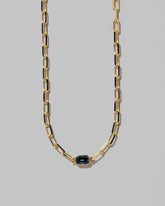 Closeup details of the Northern Lights Necklace 009 on light color background.
