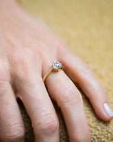 Super White Diamond Barragán Ring on model.