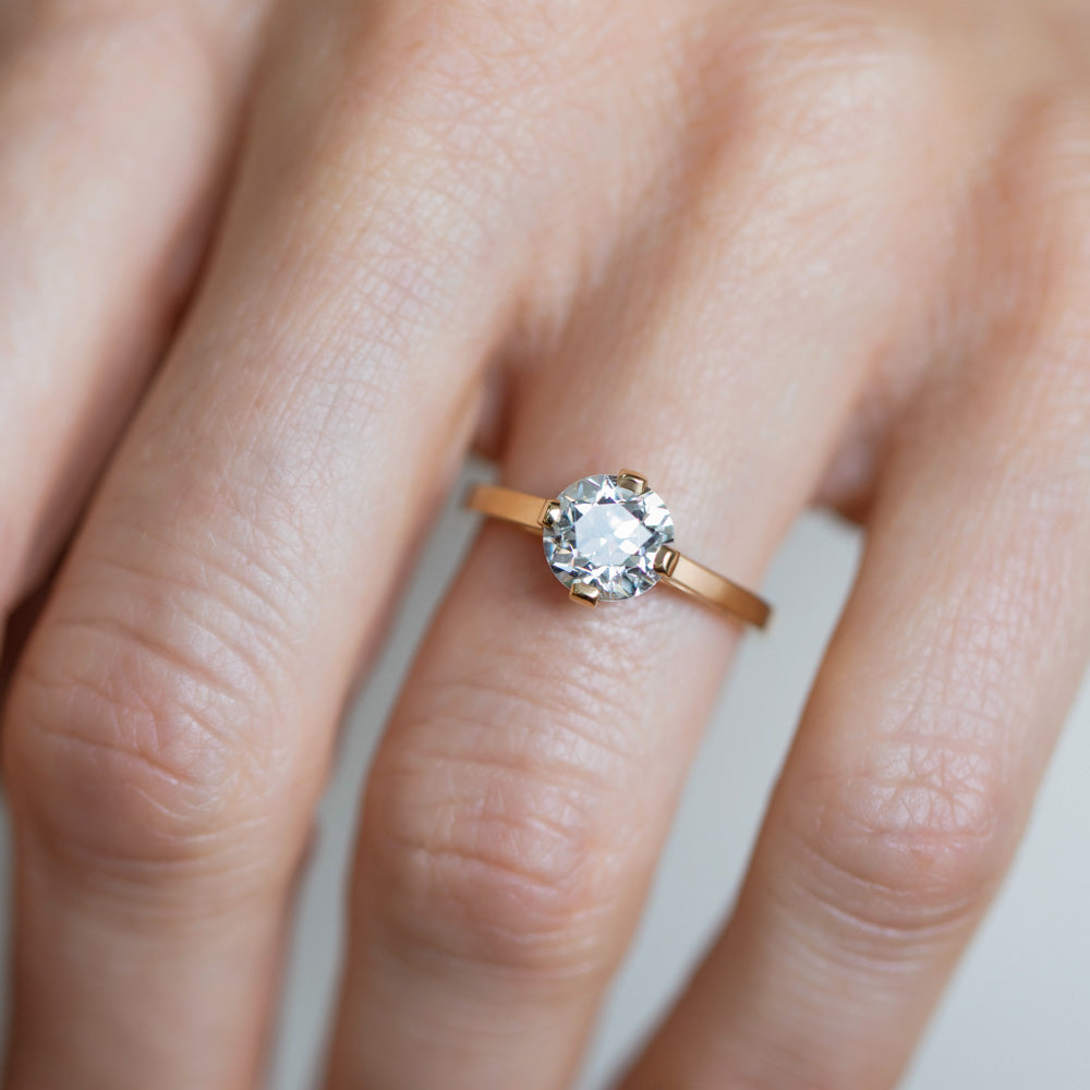 product_details::Super White Diamond Barragán Ring on model.