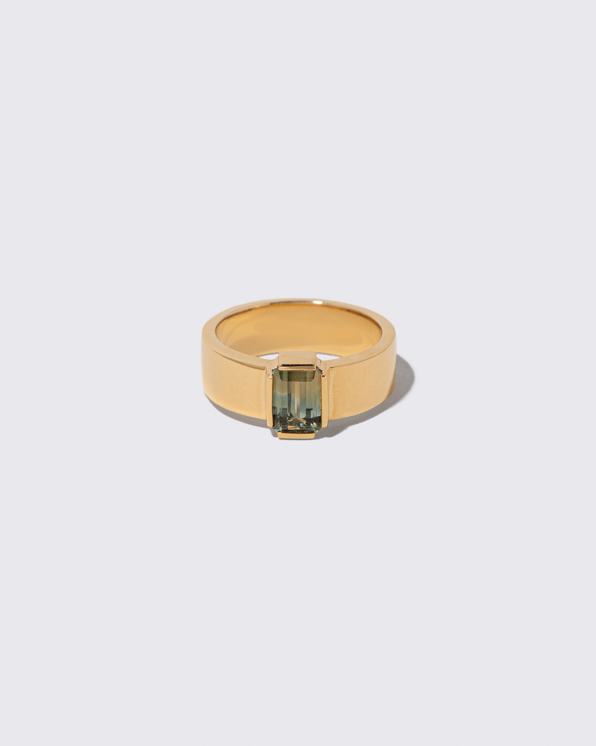 Sapphire Double Ring on light color background.