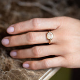 product_details::Gusher Diamond Ring 001 on model.