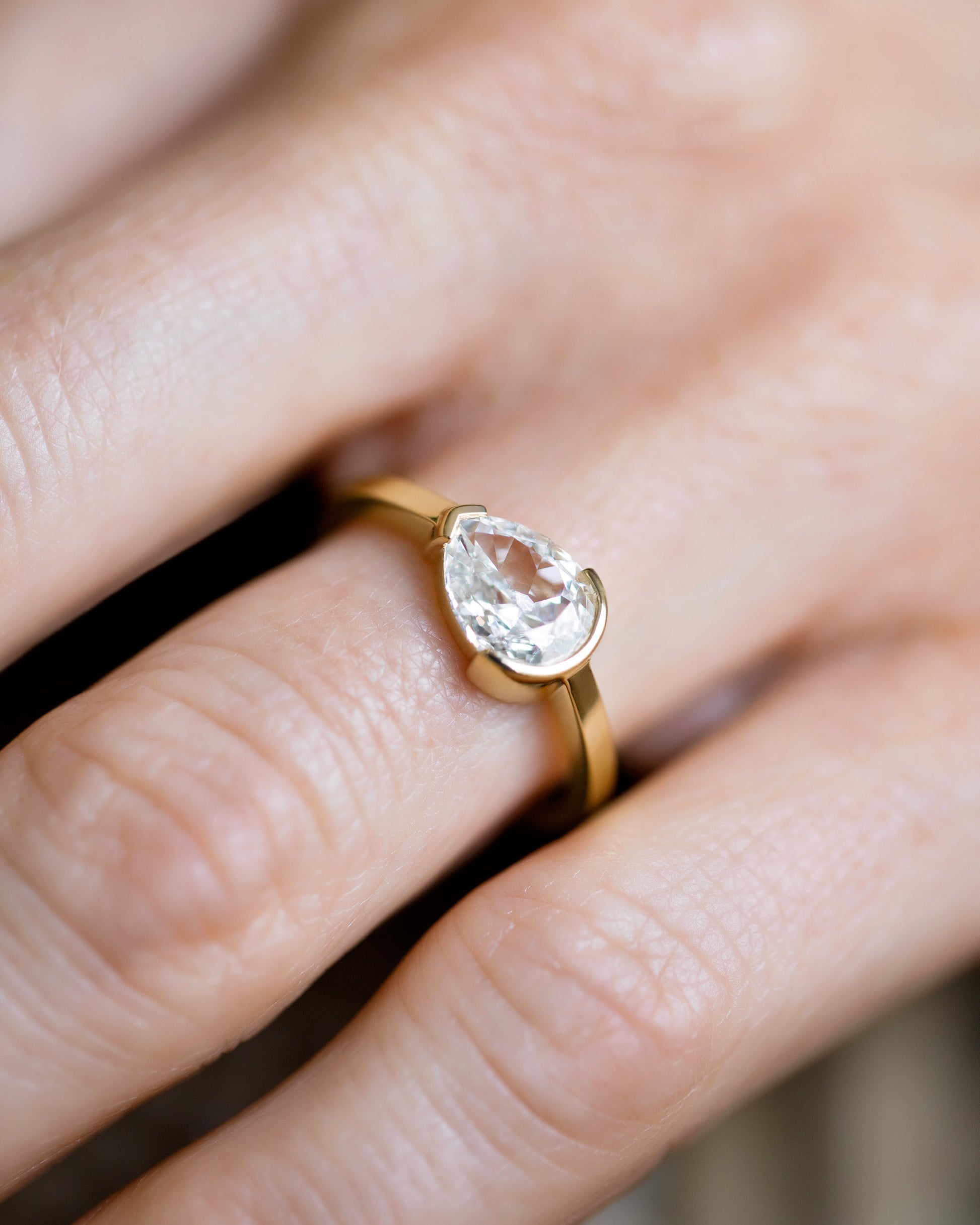 Moonflower Ring on model.