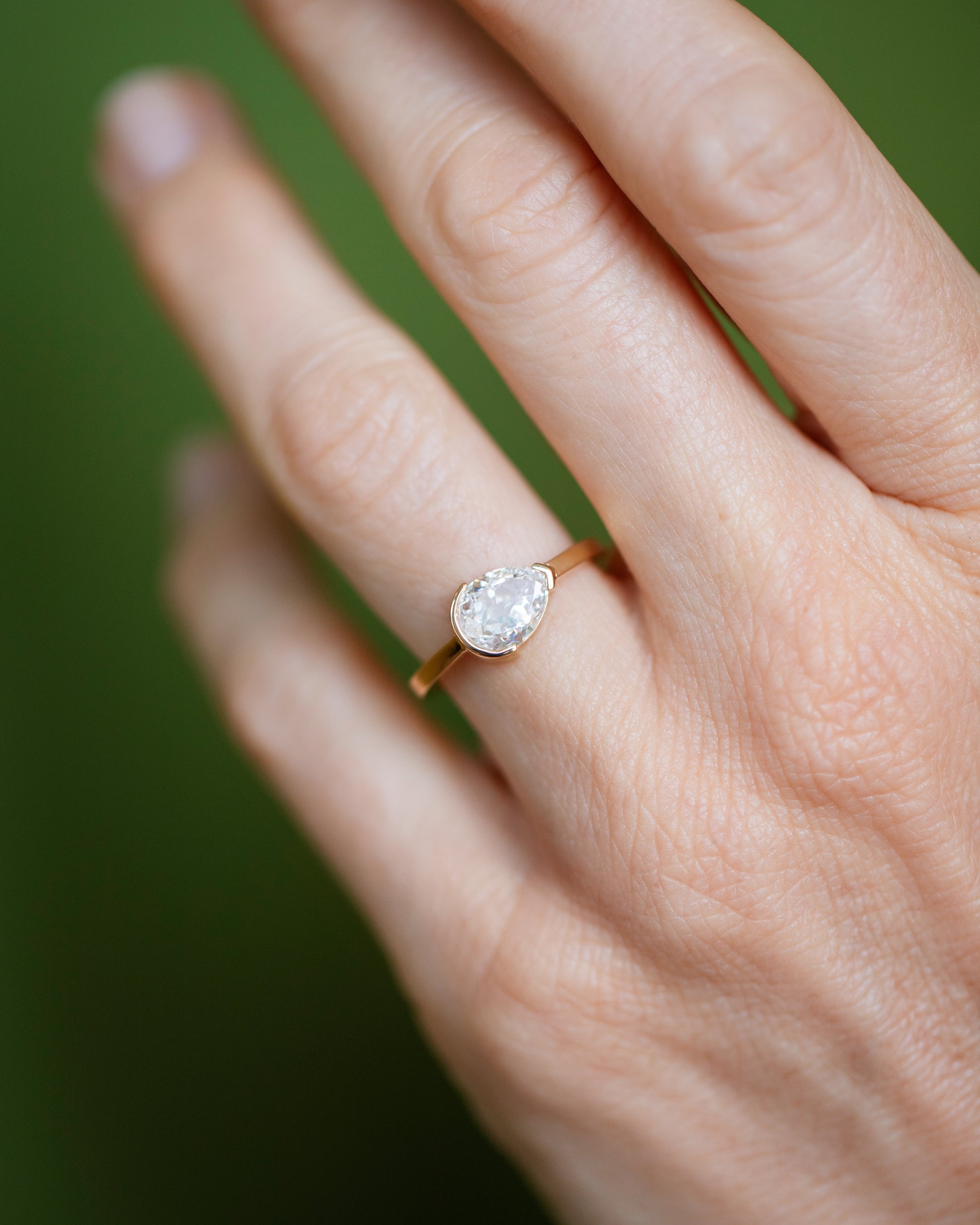 Moonflower Ring on model.