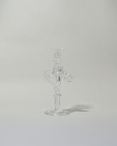 Silje Lindrup Two Glass Candle Holder on light color background.