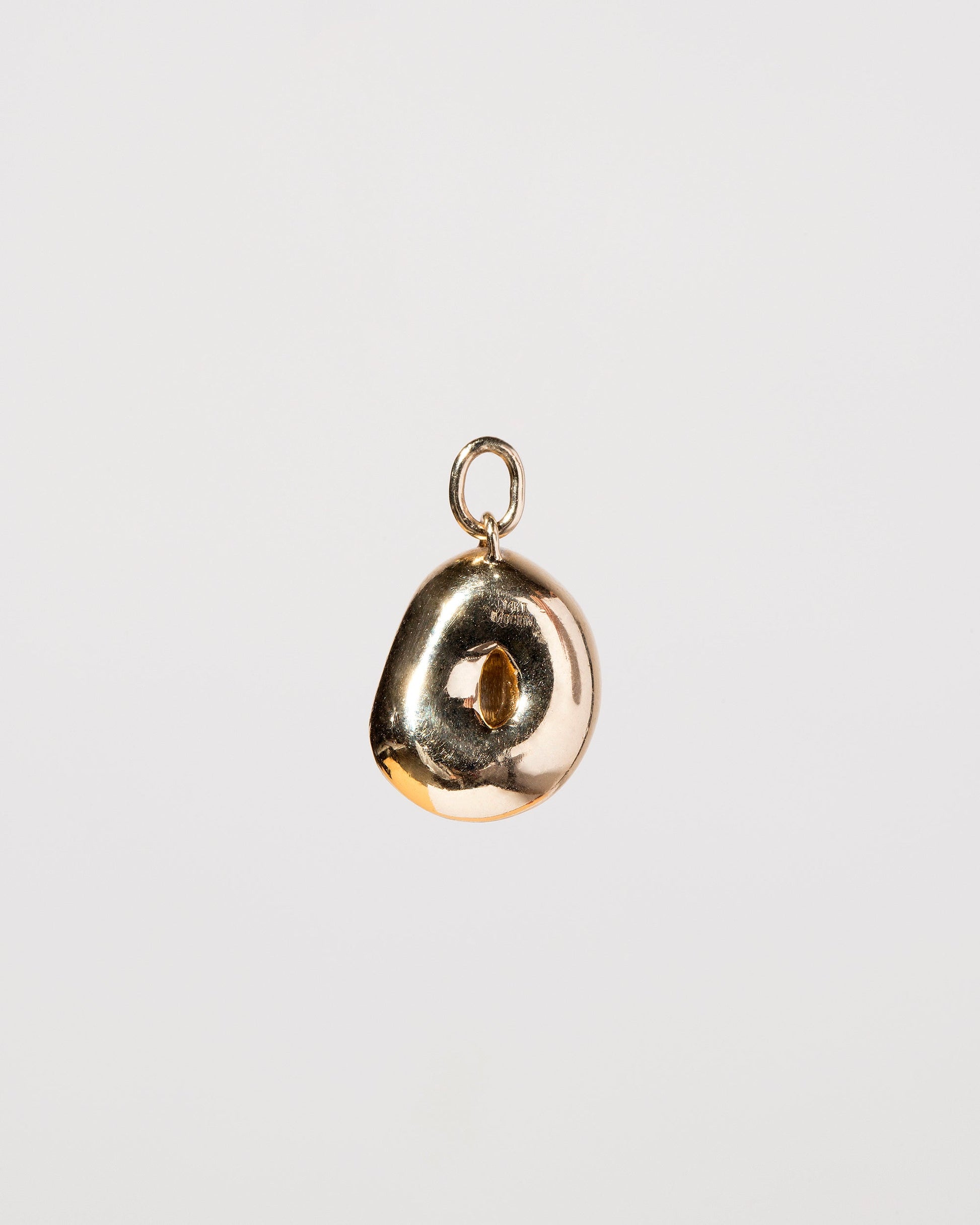  Plain Bagel Charm with Diamond Cream Cheese - Final Sale on light color background.