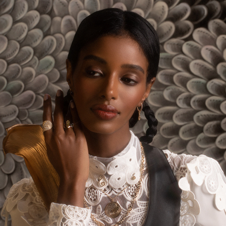 product_details::Styled photo featuring Fabric of Nature Ring