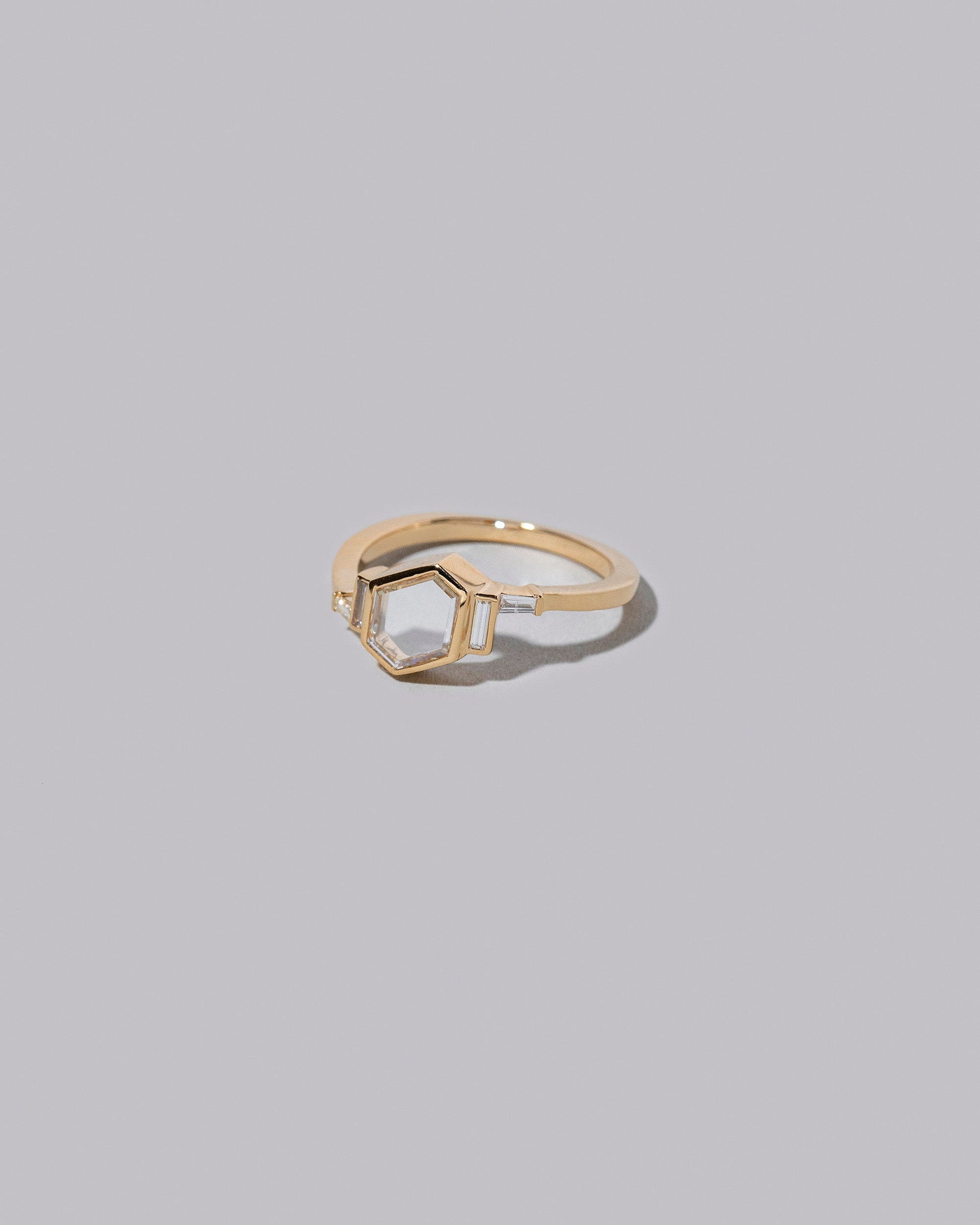 View from the side of the Kerid Ring on light color background.