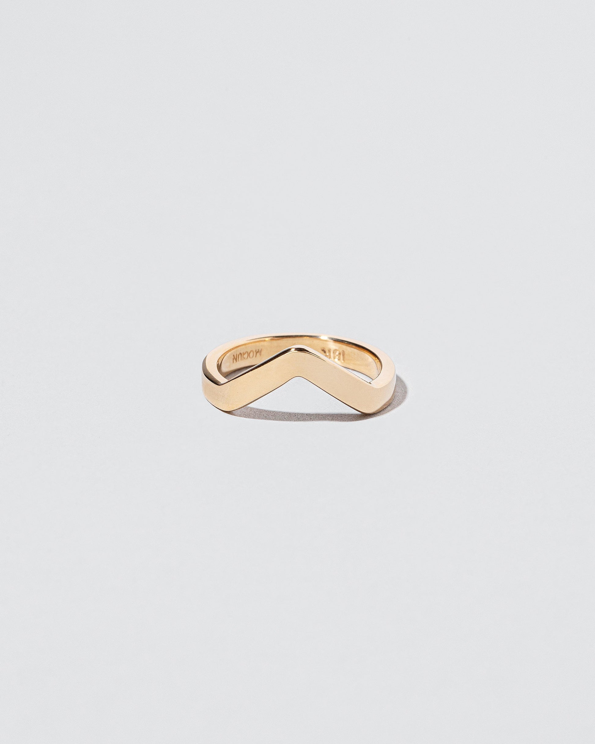 Gold Wide High Peak Band on light color background.