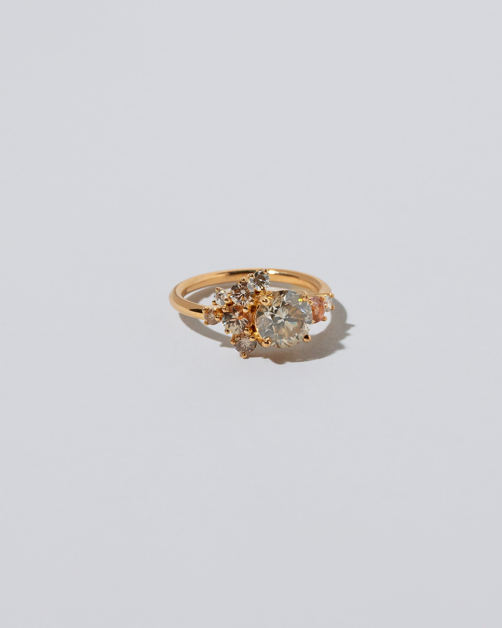 Vega Ring - Champagne Diamond on light colored background.