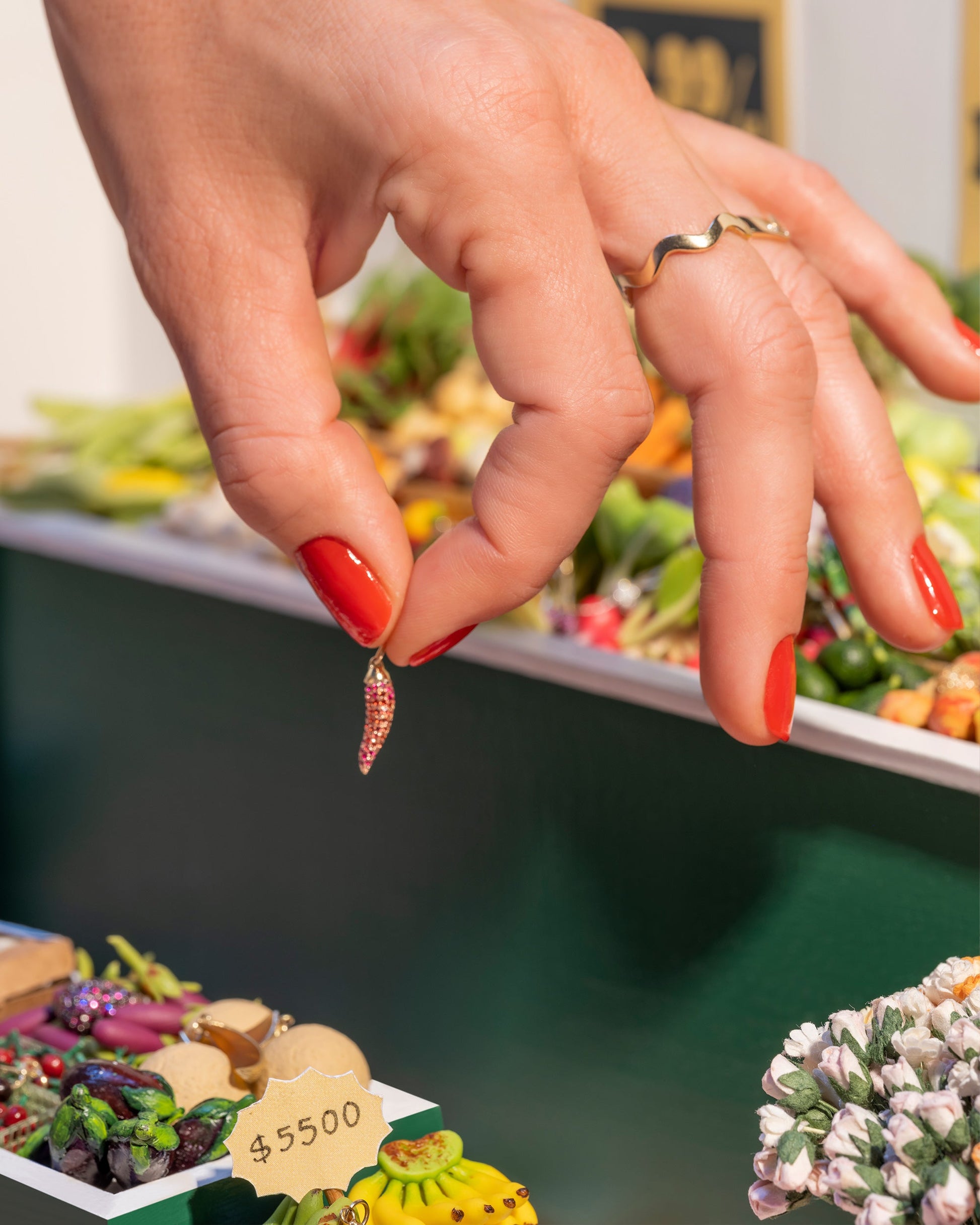 Styled image of Chili Pepper Charm - Pavé