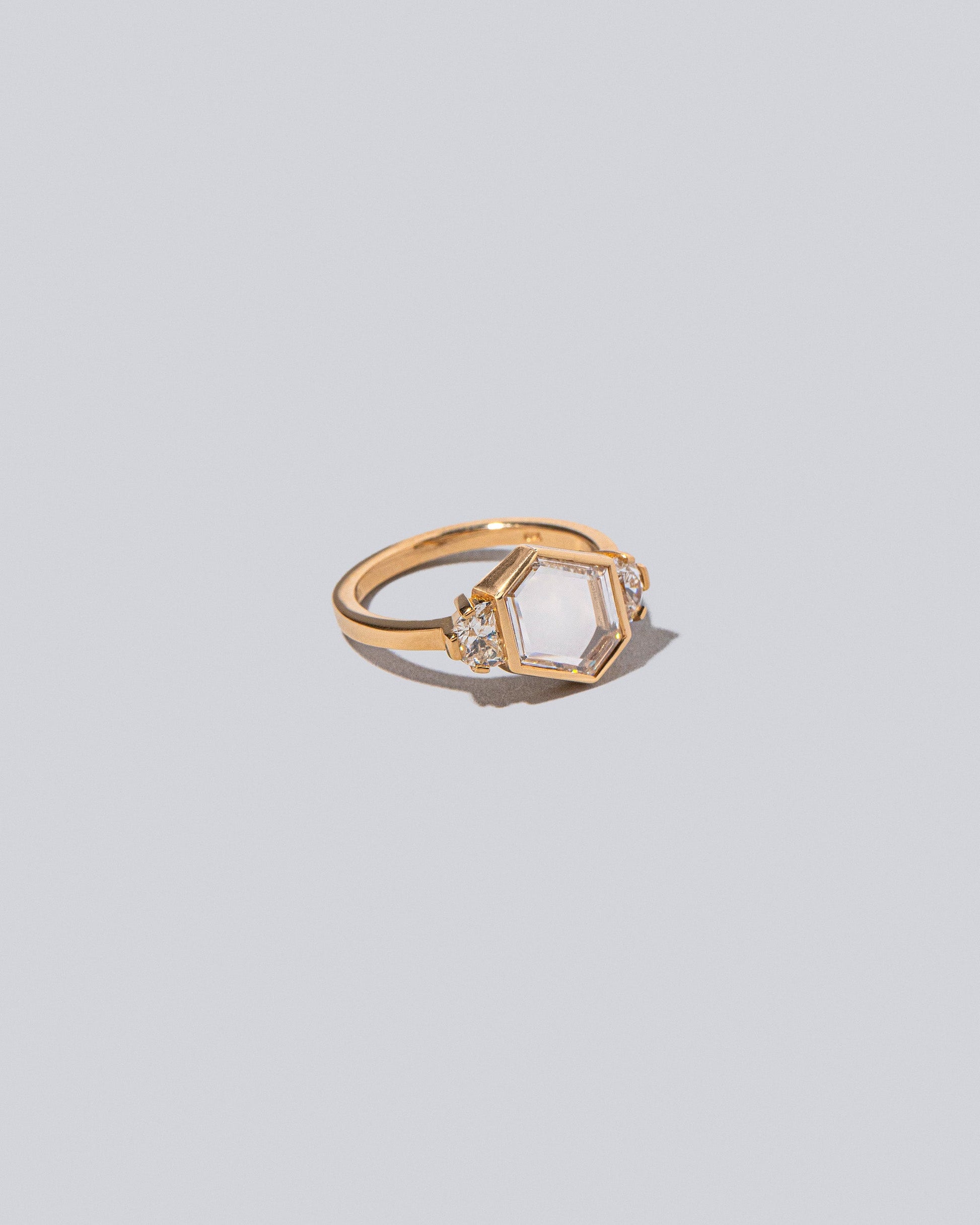 Product photo of the Sonnet Ring on light light color background.