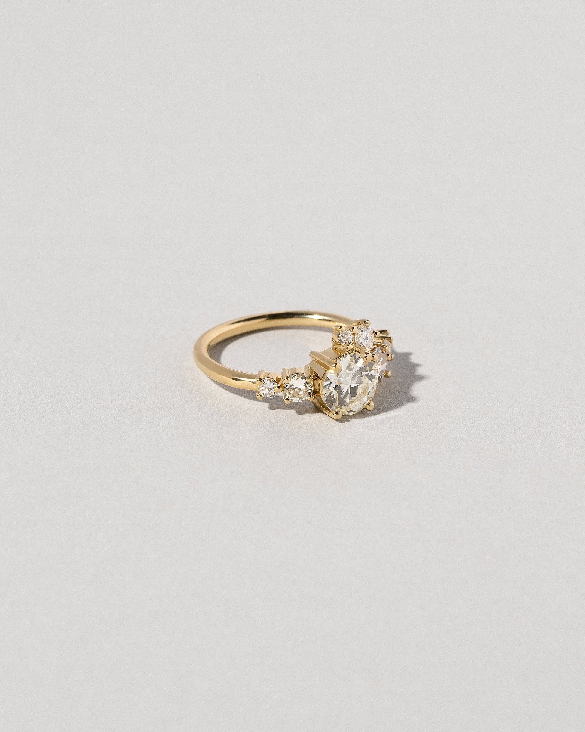  Luna Ring - White Diamond on light color background.